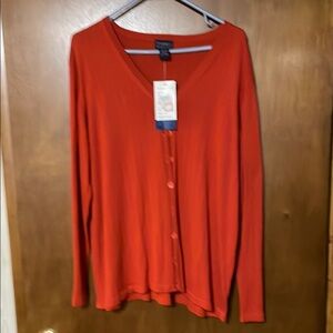 Orange Long Sleeve Button Down Shirt